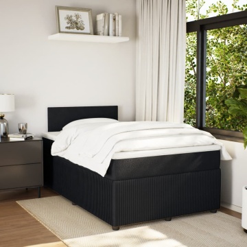 Pat box spring cu saltea, negru, 120x200 cm, catifea - Img 8