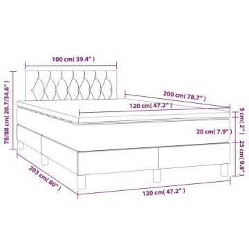 Pat box spring cu saltea, negru, 120x200 cm, textil - Img 6