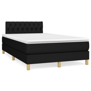 Pat box spring cu saltea, negru, 120x200 cm, textil - Img 2
