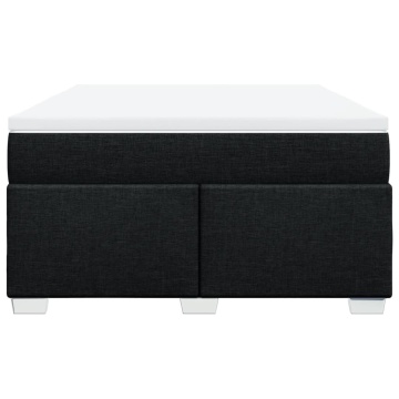 Pat box spring cu saltea, negru, 140x200 cm, textil - Img 4
