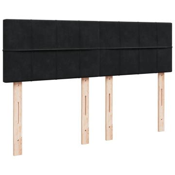 Pat box spring cu saltea, negru, 160x200 cm, catifea - Img 8