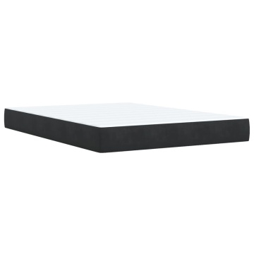Pat box spring cu saltea, negru, 160x200 cm, catifea - Img 6
