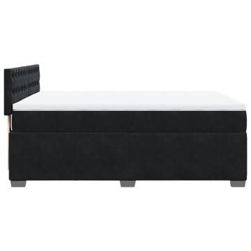 Pat box spring cu saltea, negru, 160x200 cm, catifea - Img 6