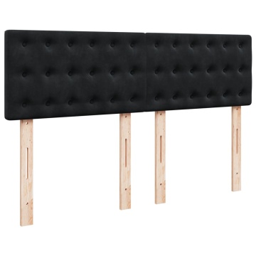 Pat box spring cu saltea, negru, 160x200 cm, catifea - Img 7