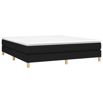 Pat box spring cu saltea, negru, 160x200 cm, textil - Img 3