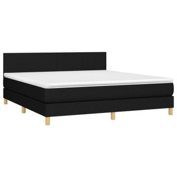 Pat box spring cu saltea, negru, 180x200 cm, catifea - Img 3