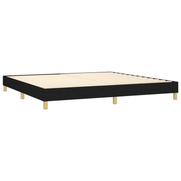 Pat box spring cu saltea, negru, 200x200 cm, textil - Img 4
