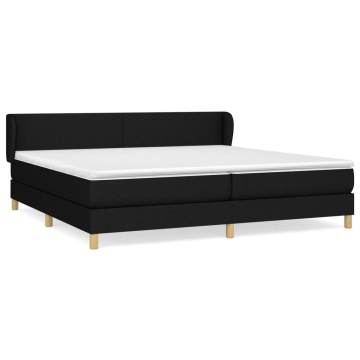 Pat box spring cu saltea, negru, 200x200 cm, textil - Img 2