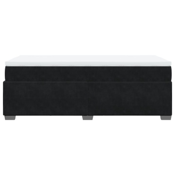 Pat box spring cu saltea, negru, 80x200 cm, catifea - Img 7