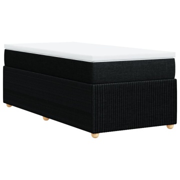 Pat box spring cu saltea, negru, 80x200 cm, textil - Img 5