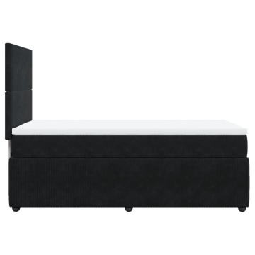 Pat box spring cu saltea, negru, 90x190 cm, catifea - Img 6