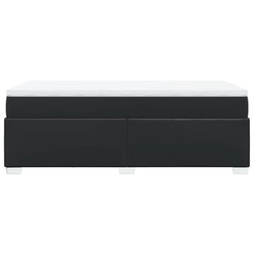 Pat box spring cu saltea, negru, 90x200 cm, piele ecologică - Img 7