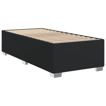 Pat box spring cu saltea, negru, 90x200 cm, piele ecologică - Img 8