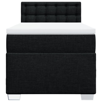 Pat box spring cu saltea, negru, 90x200 cm, textil - Img 4