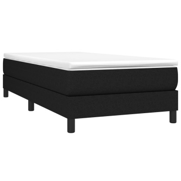 Pat box spring cu saltea, negru, 90x200 cm, textil - Img 3
