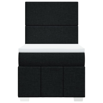 Pat box spring cu saltea, negru, 90x200 cm, textil - Img 5