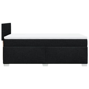 Pat box spring cu saltea, negru, 90x200 cm, textil - Img 8