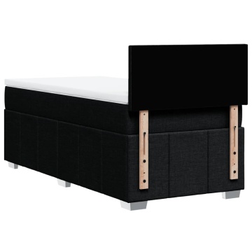 Pat box spring cu saltea, negru, 90x200 cm, textil - Img 7