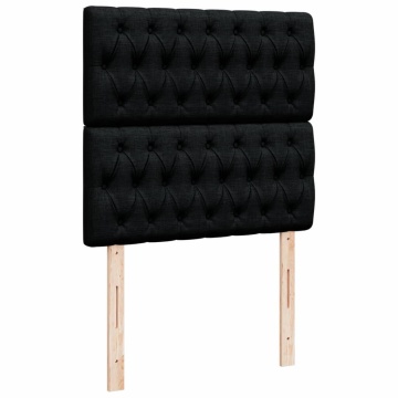 Pat box spring cu saltea, negru, 90x200 cm, textil - Img 6