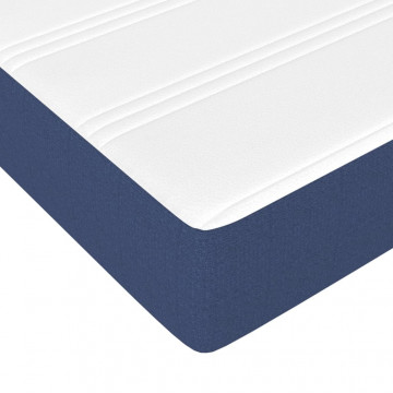 Pat continental cu saltea, albastru, 140x200cm, material textil - Img 7
