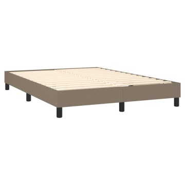 Pat continental cu saltea gri taupe 140x200 cm material textil - Img 4