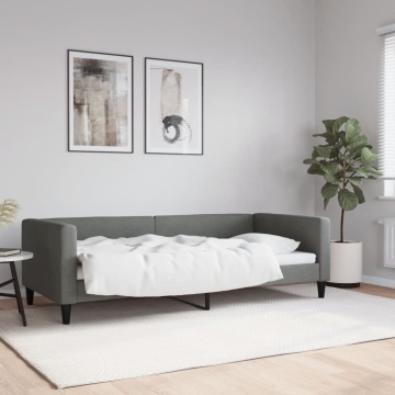Pat de zi, gri închis, 90x200 cm, material textil - Img 1