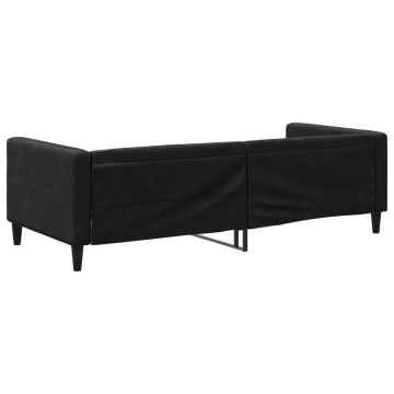 Pat de zi, negru, 90x200 cm, material textil - Img 8