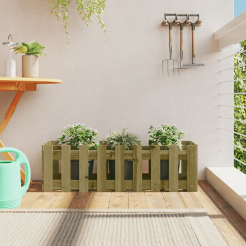 Pat înălțat grădină design gard 100x30x30 cm lemn impregnat pin - Img 1