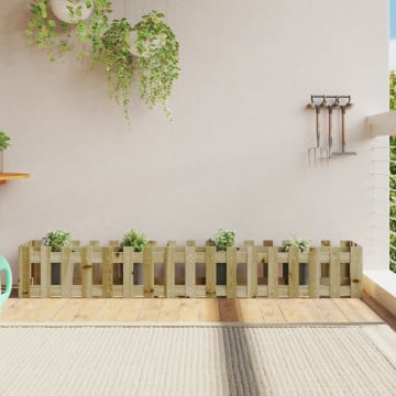 Pat înălțat grădină design gard 200x30x30 cm lemn impregnat pin - Img 1