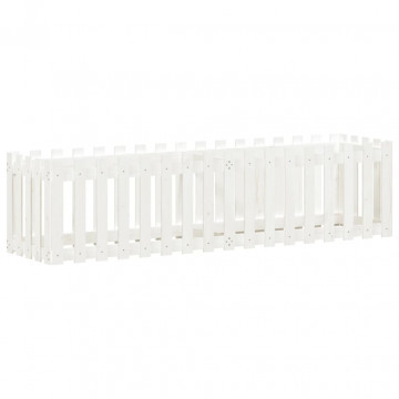 Pat înălțat grădină design gard alb 200x50x50cm lemn pin tratat - Img 4