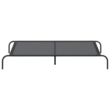 Pat înălțat pentru câini negru 150x90x20 cm Textilenă și oțel - Img 4