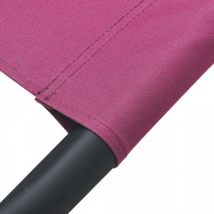 Pat șezlong de exterior cu baldachin și perne, roz - Img 5