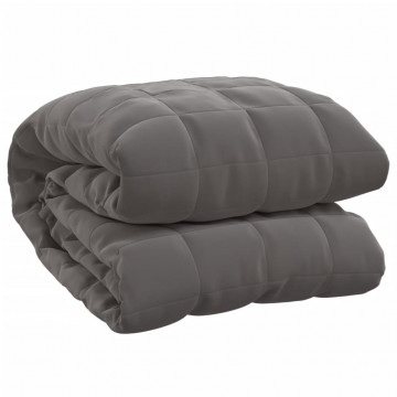 Pătură cu greutăți, gri, 155x220 cm, 11 kg, material textil - Img 2