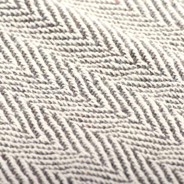 Pătură decorativă model spic, bumbac, 125 x 150 cm, gri - Img 5