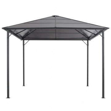 Pavilion cu acoperiș, negru, 3 x 3 m, aluminiu - Img 2