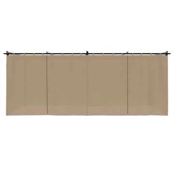 Pavilion cu draperii, gri taupe, 6x3 m, oțel - Img 4