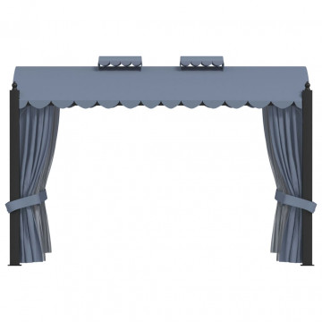 Pavilion cu perdele, antracit, 3 x 4 m, oțel - Img 2
