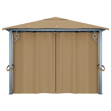 Pavilion cu perdele, gri taupe, 400 x 300 cm, aluminiu - Img 6