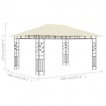 Pavilion cu plasă anti-țânțari, crem, 4x3x2,73 m, 180 g/m² - Img 4