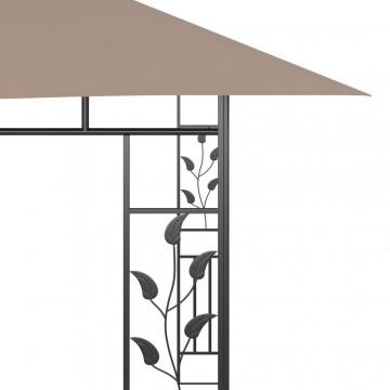 Pavilion cu plasă anti-țânțari, gri taupe, 4x3x2,73 m, 180 g/m² - Img 5