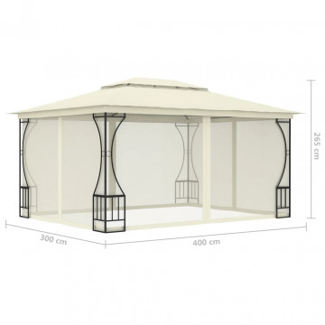 Pavilion cu plase, crem, 300 x 400 x 265 cm - Img 5