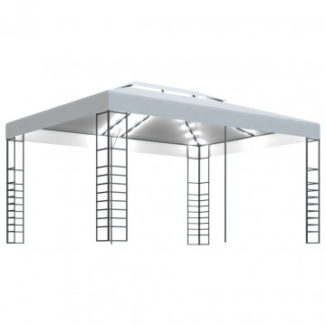 Pavilion cu șir de lumini LED, alb, 4x3x2,7 m - Img 2