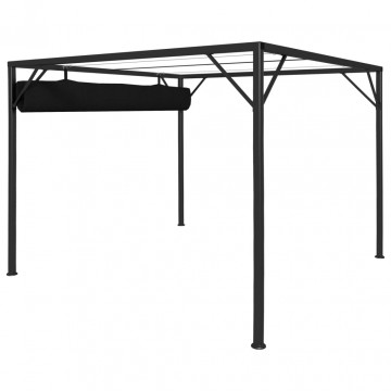 Pavilion de grădină cu acoperiș retractabil, antracit, 3 x 3 m - Img 7
