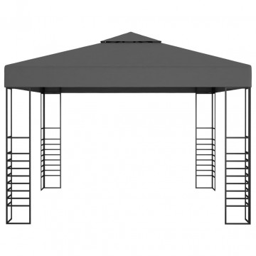 Pavilion de grădină cu șiruri de lumini LED, antracit, 3x3 m - Img 4