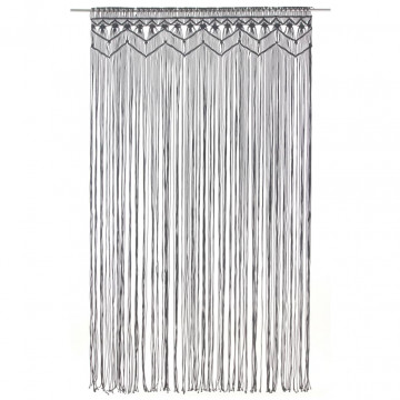 Perdea macrame, antracit, 140 x 240 cm, bumbac - Img 1