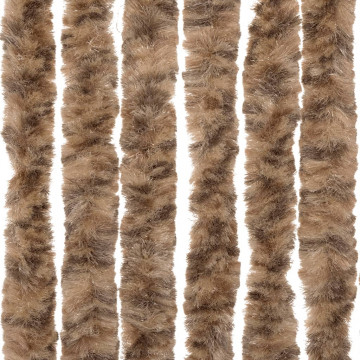 Perdea pentru insecte, bej și maro închis, 90x220 cm, chenille - Img 7