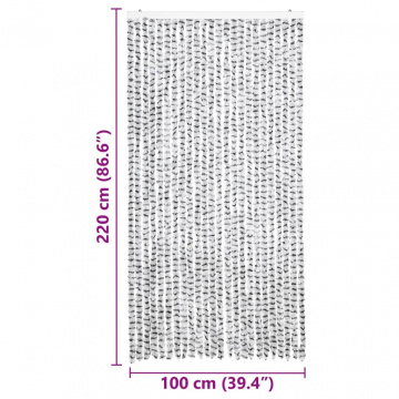 Perdea pentru insecte, gri deschis & închis 100x220 cm chenille - Img 7