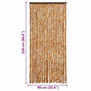 Perdea pentru insecte, ocru și alb, 90 x 220 cm, chenille - Img 7