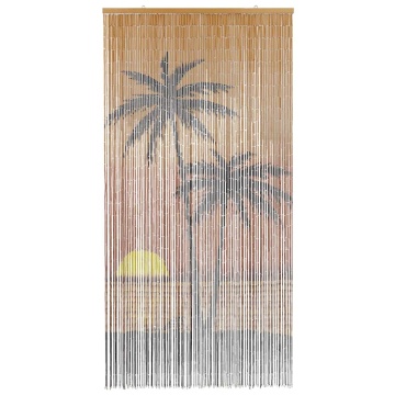 Perdele ușă cu insecte imprimeu palmieri 90x220 cm bambus - Img 3