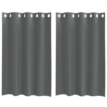 Perdele voal cu oeje 2 buc Gri închis 140x175 cm - Img 2